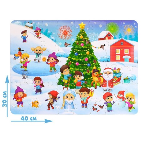 Puzzles with windows "Winter joys"-1