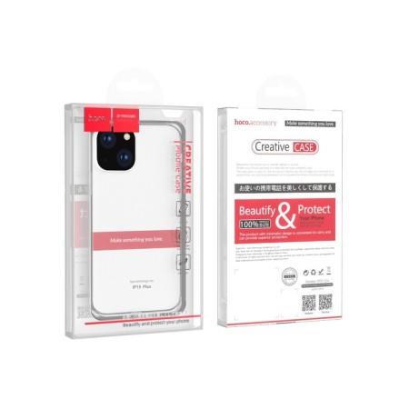 Hoco Case for iPhone 15 Plus, silicone, thickness 1.1 mm, transparent-5