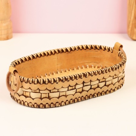 Sukharnitsa "Whole Wicker", 21 × 12 × 5 cm, birch bark