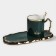 Tea couple ceramic "luxury", 3 items: mug 250 ml, saucer 23.5 × 13 cm, spoon, green color