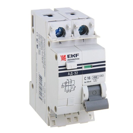 Differential automatic machine EKF Proxima AD-32, 1P+N 2MOD., 16 A, 30MA-1