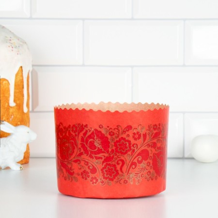 Paper form for cake "Red Easter" 134 x 100 mm, mix-2