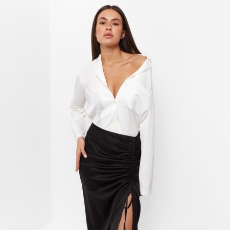 Блуза женская шелковая MIST: Classic Collection р. 48, цвет экрю-5