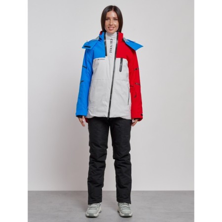 Ski costume female winter, size 50, red color-3