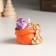 Souvenir Polystone "Violet Dragon in a bag with coins" 5x3.7x4.8 cm