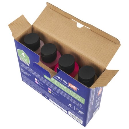 Paint for the fluid art, set 4 colors x 120 ml, Brauberg, pink tones-2