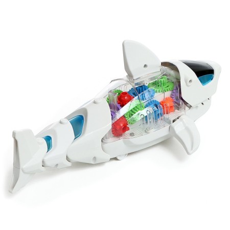 Shark "gears", light and sound, works from batteries, white color-2