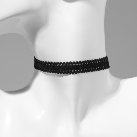 Choker "Assorted" openwork, (set of 6 pcs.), Black color, 30.5 cm-5