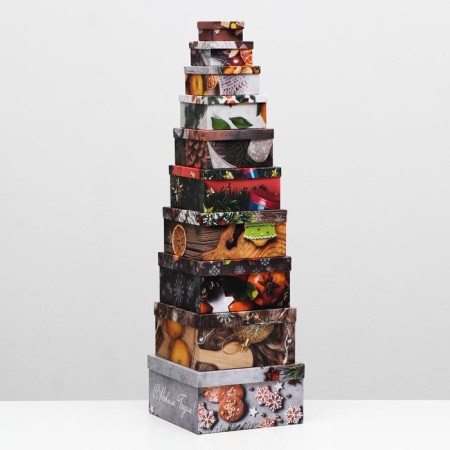 A set of boxes 10 in 1 "Mandarins", 25.5 x 25.5 x 13 - 7 x 7 x 4 cm-2