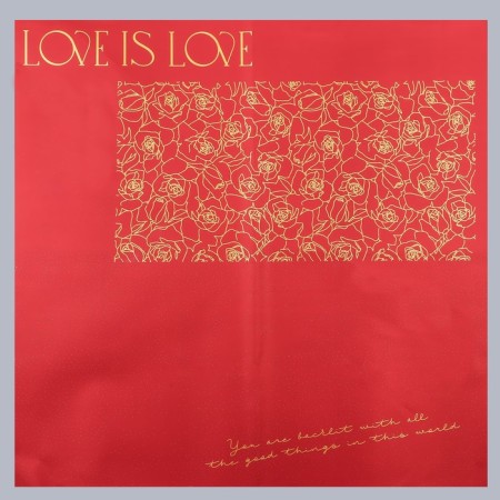 Film for flowers matte, "Love and Roses", 57x57cm, red-2