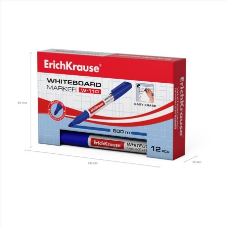 Marker for the Erichkrause W-110, 2.0 mm board, for writing on dry erasure boards, alcohol-based ink without xylol, blue-4