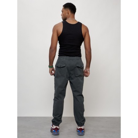 Cargo jeans men, size 46-48, dark gray color-3