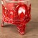 Climber Plastic, glass for 1 candle "droplets" red 7x6x6 cm