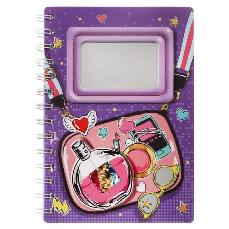 Notepad 60 sheets (12.7 x 19.3 cm) Mazari "Make Up", with a mirror, a linked inner block, 70 g/m2, 4 design mix-8