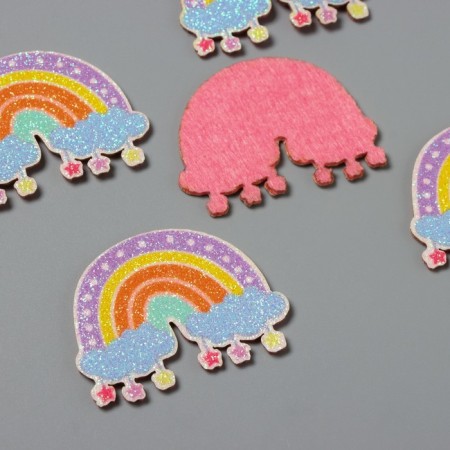 Decor for the creativity of felt lords "Rainbow with stars" 4x5 cm