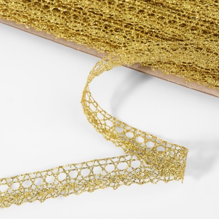 Weep decorative, metallized, 10 ± 1 m, 15 mm, gold color-1