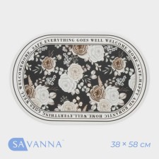 Коврик SAVANNA «Ева», 38×58 см, цвет чёрный