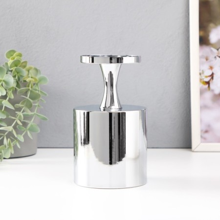 Summary Metal for 1 candle d = 7.5 cm "Alesio" silver 9.5x9.5x17 cm-1