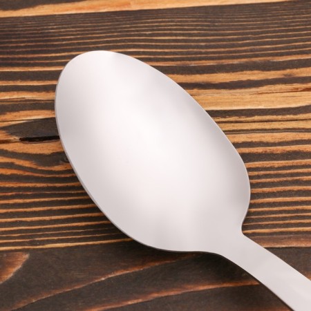 Serving spoon with a wooden handle 35 cm, scooped 7x11 cm-3