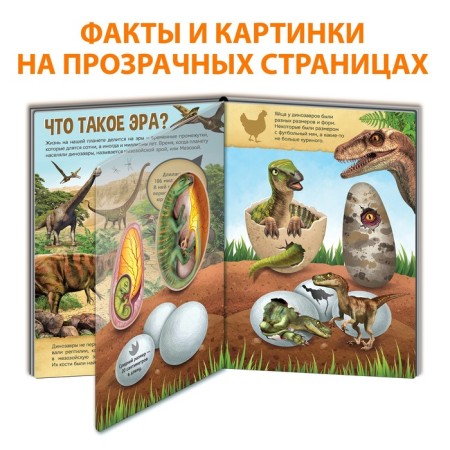 Book with transparent pages "Era of dinosaurs", 30 p.-2