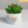 Kashpo ceramic with embossing "Love", 8 x 5.5 cm