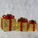 LED figure "Gifts with a red ribbon" 15, 20, 25 cm, textiles, metal, 220 V, glow warm white