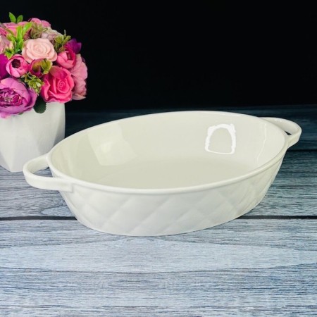 Lenardi Bianco baking dish, oval, porcelain, length 30.5 cm