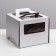 Box for cake 2 windows, with handles, white, + substrate 2.5 gold-white, 28 x 28 x 20 cm