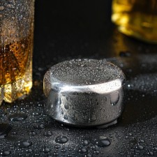 Round stone for whiskey, silver, d = 5, h = 2.8 cm