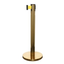 The fence stand is gold, with an exhaust ribbon-470 cm yellow, height-90cm, d-11cm, floor D-35cm