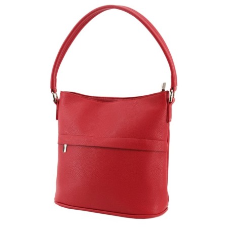 Female bag, genuine leather, red 27x12x47 cm