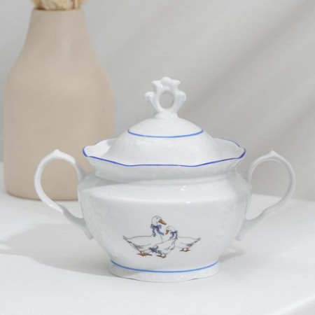 Porcelain tea service "Geese", 14 items-6