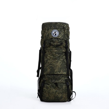 Tourist backpack, TAIF, 80 liters, cord department, 2 outer pockets, green color-1