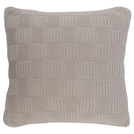 A pillow made of cotton knuckles of light gray color Essential, size 45x45 cm