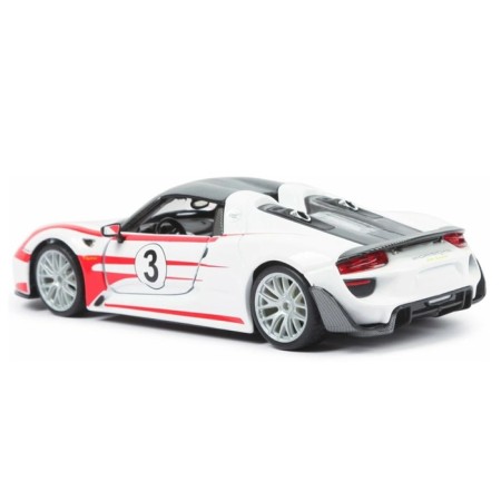 Racing machine BBURAGO Porsche 918 Weissach, Die-Cast, 1:24, white color-5