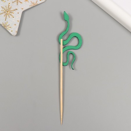 Decor for creativity "Green Snake" 12.5 cm (set 6 pcs)-4