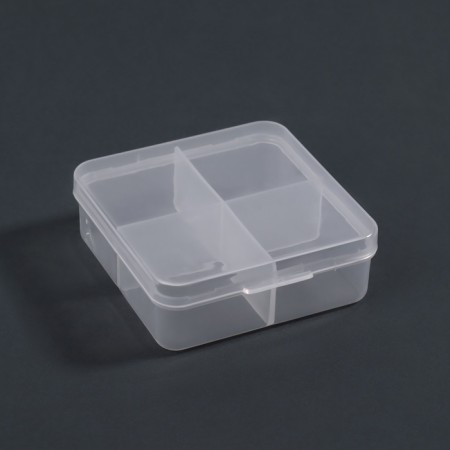 Organizer for decor, 4 sections, 6.7 × 6.7 × 2.3 cm, the color is transparent-3
