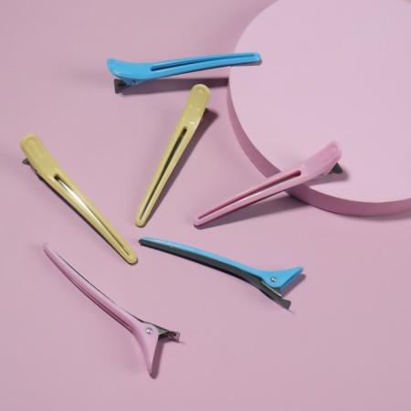 Hair clamps, set - 6 pcs, 10 cm, color mix-1