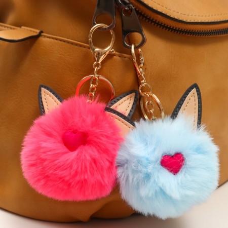 Fluffy on the ring "Bunny" mix d = 7 cm-2