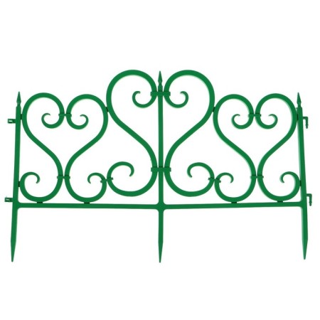 Decorative fence, 32 × 300 cm, 6 sections, plastic, green-7
