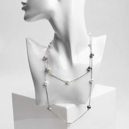 Beads "beads" tenderness, color silver 90 cm-1