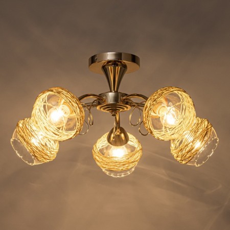 Cellular infinity chandelier 5x40W E14 gold 40x40x25 cm-2