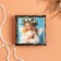 Casket "Angel in White", black, 10*10 cm, lacquer miniature