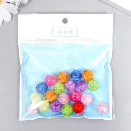 Beads for creativity plastic "Balls - broken glass" set 20 g d = 1.2 cm-2