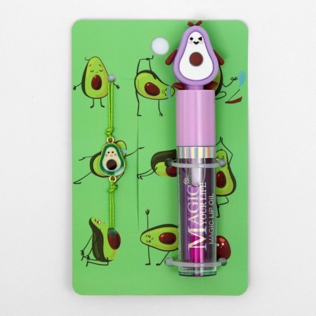 Set 2 items: bracelet, lip gloss "avocado", color mix-1