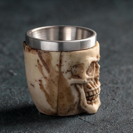 Stainless steel Stop "Skull. Halloween ", 60 ml, beige color-1