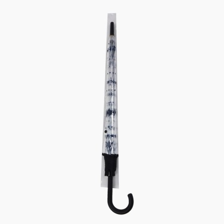 Umbrella - a semiautomatic “pattern” cane, 8 spokes, r = 54 cm, the color is transparent/blue-9