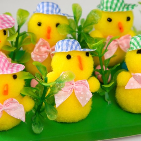 Easter souvenir "chicken in a hat and three testicles" set of 6 pcs 5.5x12.5x18 cm-1