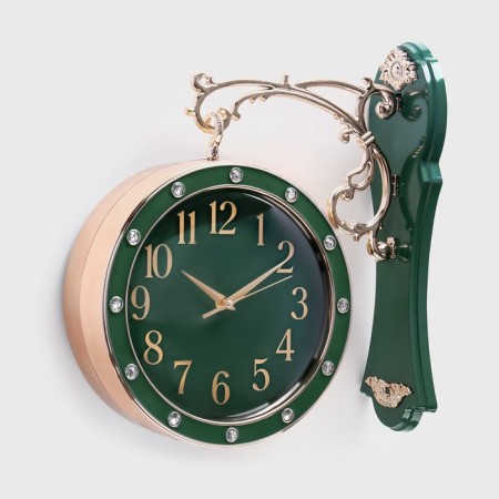 Watching double-sided watches, on suspension, smooth move, 36 x 32 cm, D-25 cm, dial 19 cm-1