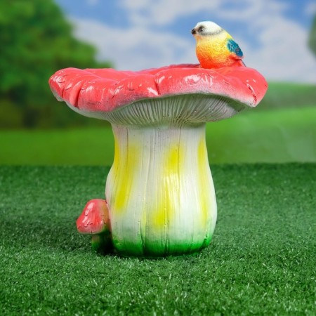 Garden figure "Mushroom with a titmous" 19x20x21cm-2